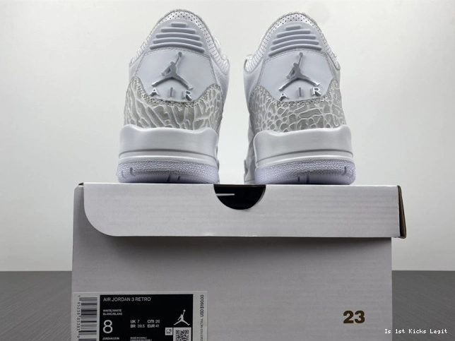 429487-111 'Triple Jordan PS White' Air Retro 3 0808